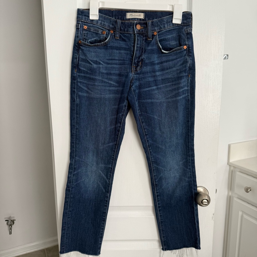 Madewell The Slim Boyjean Cropped 24 Dark Blue Denim Jeans